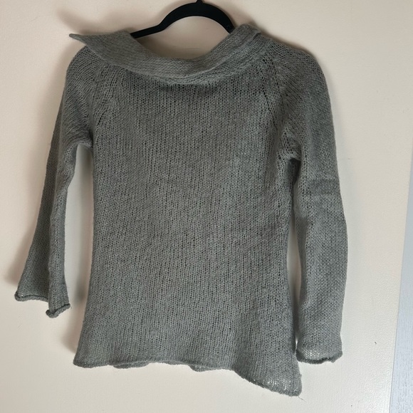 Wooden Ships Antro Grey Mohair Blend CowlNeck Sweater W/Wooden Button Detail M/L - Picture 4 of 15